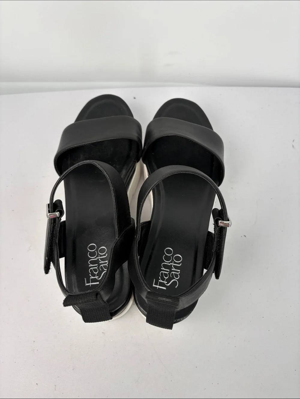 ☘️ Franco Sarto L-vanjie Black Platform Sandal with White Sole